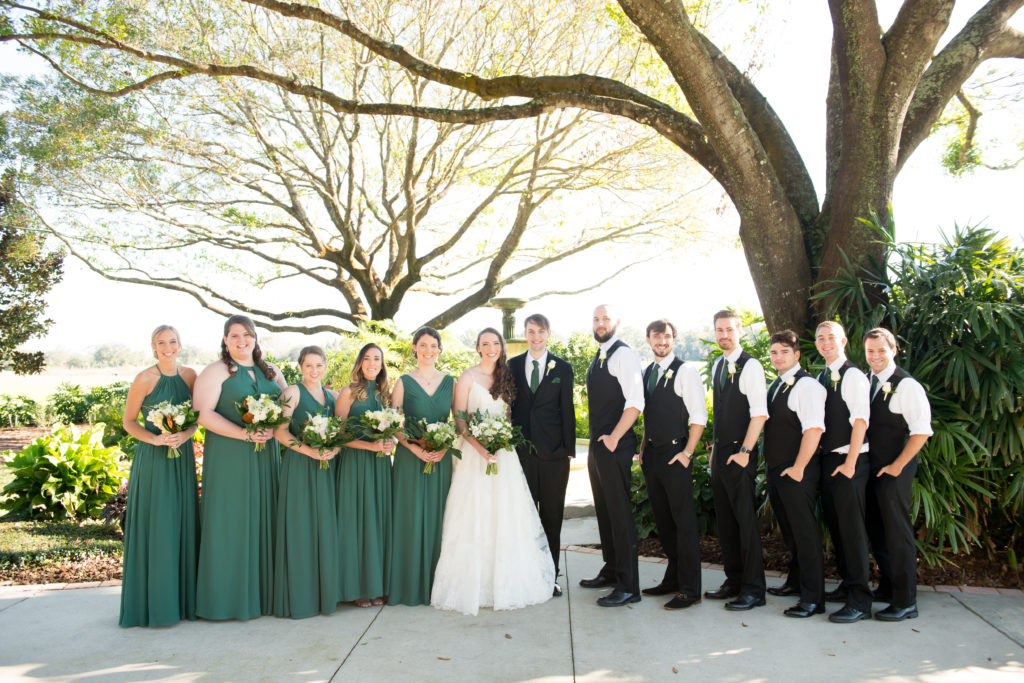 White and green wedding