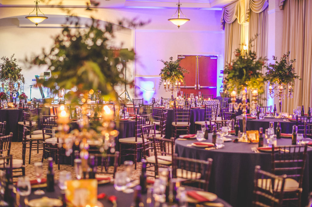 navy and burgundy wedding reception ideas
