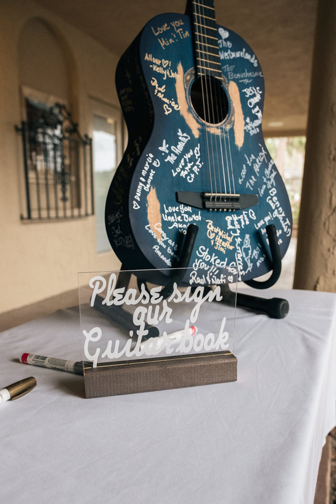 Music Inspired Wedding at Mission Inn Guitar Guest Book