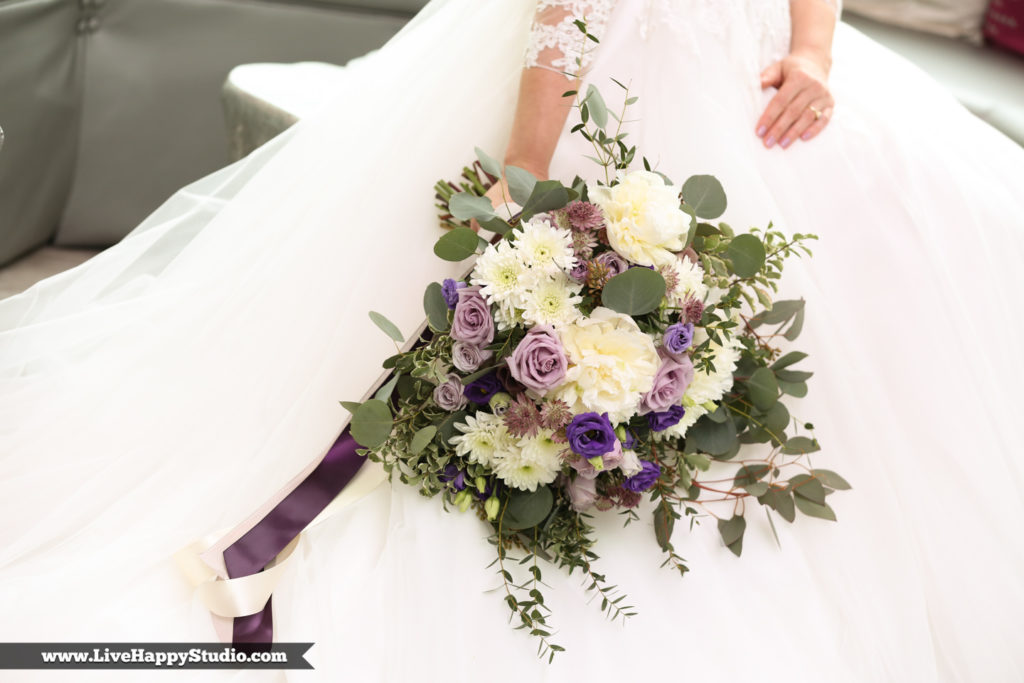 Purple and White Wedding Bouquet