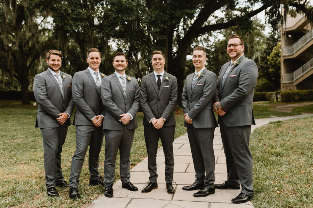 grey groomsmen suits