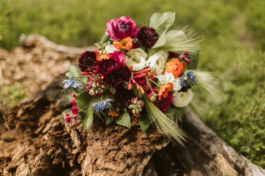 Wildflower Wedding Bouquet by Flathead Farmworks