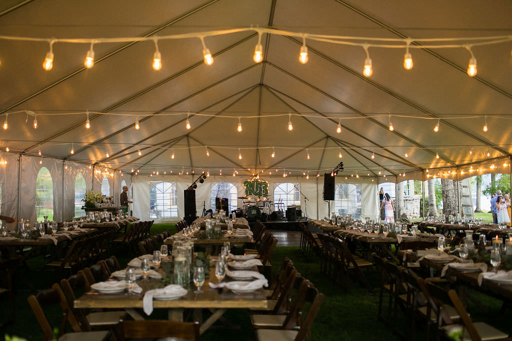 Reception tent at Six Mile Estate, a Montana wedding venue